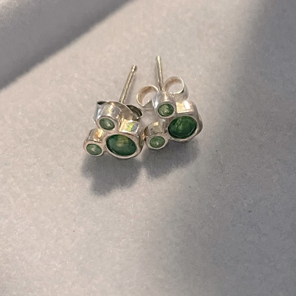 Emerald Mickey Mouse Earrings - Picture 1 of 5